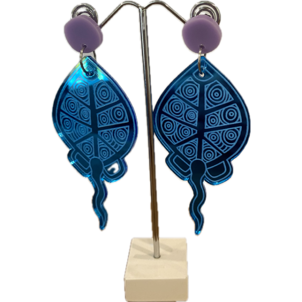 Nargula Jarndu Earrings with Birndany (Stingray)  Design by Martha Lee