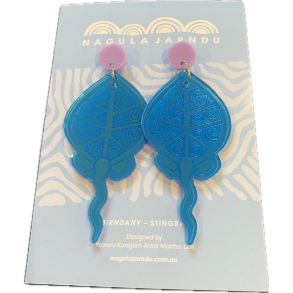 Nargula Jarndu Earrings with Birndany (Stingray)  Design by Martha Lee - Image 2