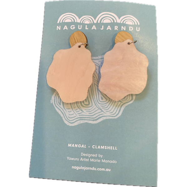 Nargula Jarndu Earrings with Mangal (Clamshell) Design by Marie Manado - Image 3