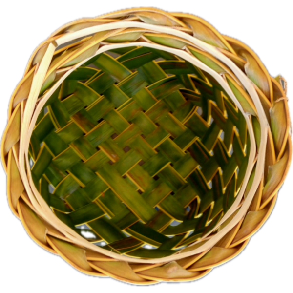 Woven Palm Leaf Basket Handcrafted by Wasada Gutchen Woven Through Time - Image 2