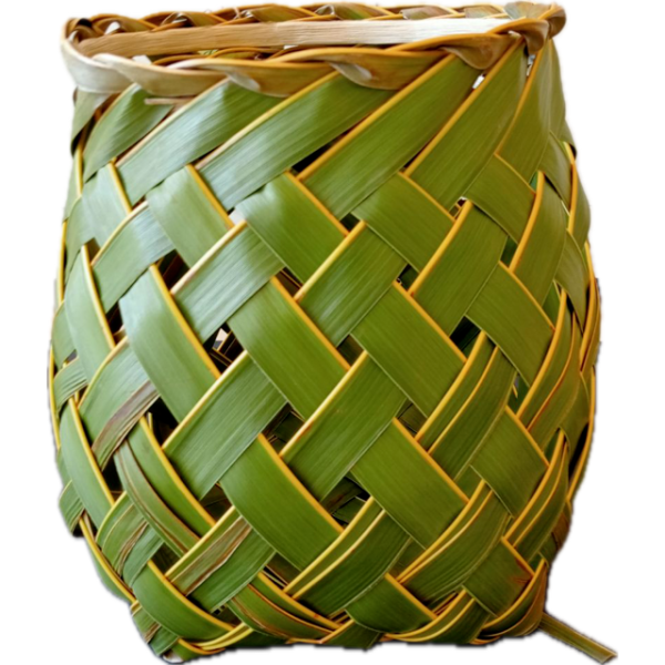 Woven Palm Leaf Basket Handcrafted by Wasada Gutchen Woven Through Time