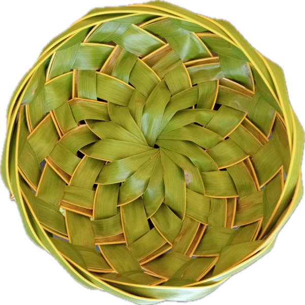 Woven Palm Leaf Bowl Handcrafted by Wasada Gutchen Woven Through Time