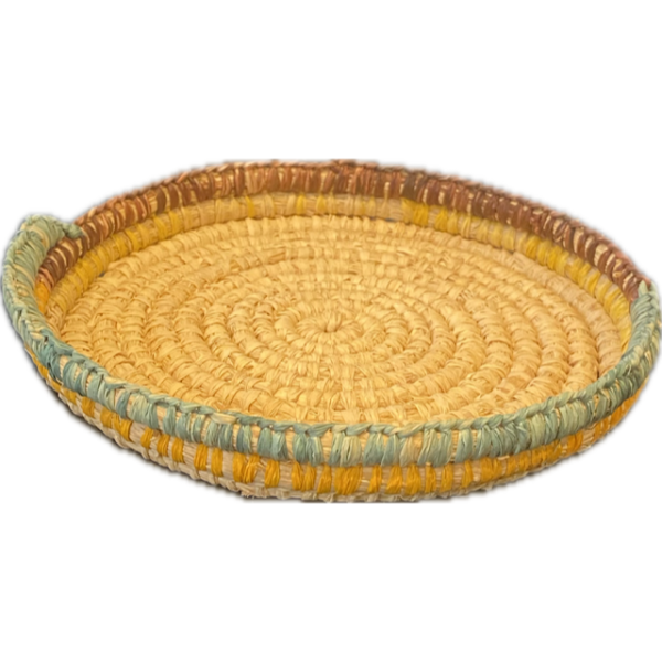 Bonnie Creations Woven Raffia Basket by Bronwyn Milliecon 17.2cm in Diameter