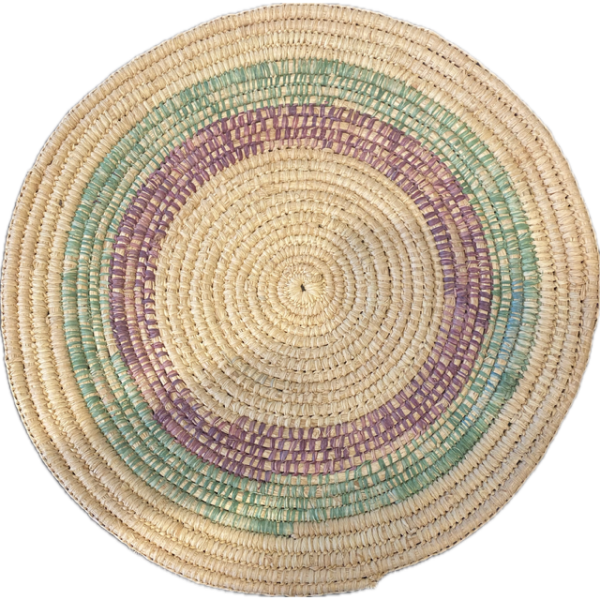 Bonnie Creations Woven Raffia Mat by Bronwyn Milliecon 40cm in Diameter