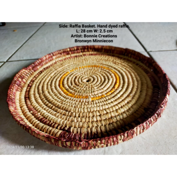 Bonnie Creations Woven Raffia Basket by Bronwyn Milliecon 28cm in Diameter - Image 4