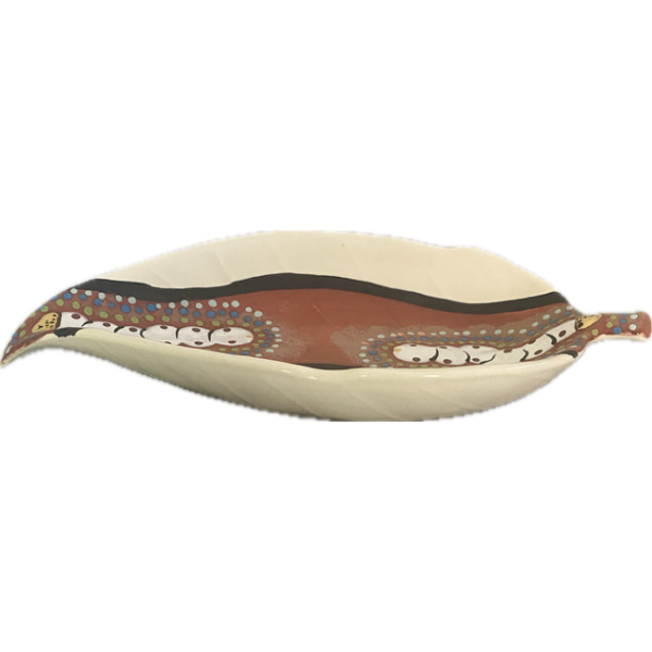 Handcrafted Ceramic Medium Gum Leaf Platter by Barbara Richards