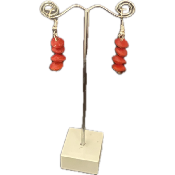 Michelle Weare Red Sandalwood Seed Dangle Earrings (3cm)