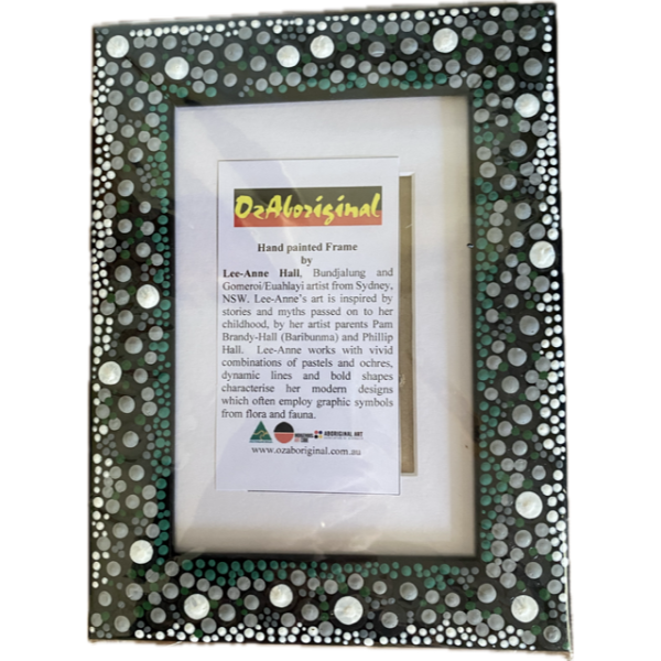 Photo Frame Hand-Painted by Lee-Anne Hall (Black, Grey, Teal, White)